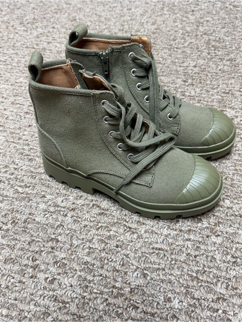 Universal Thread Olive Green Canvas Ankle Booties